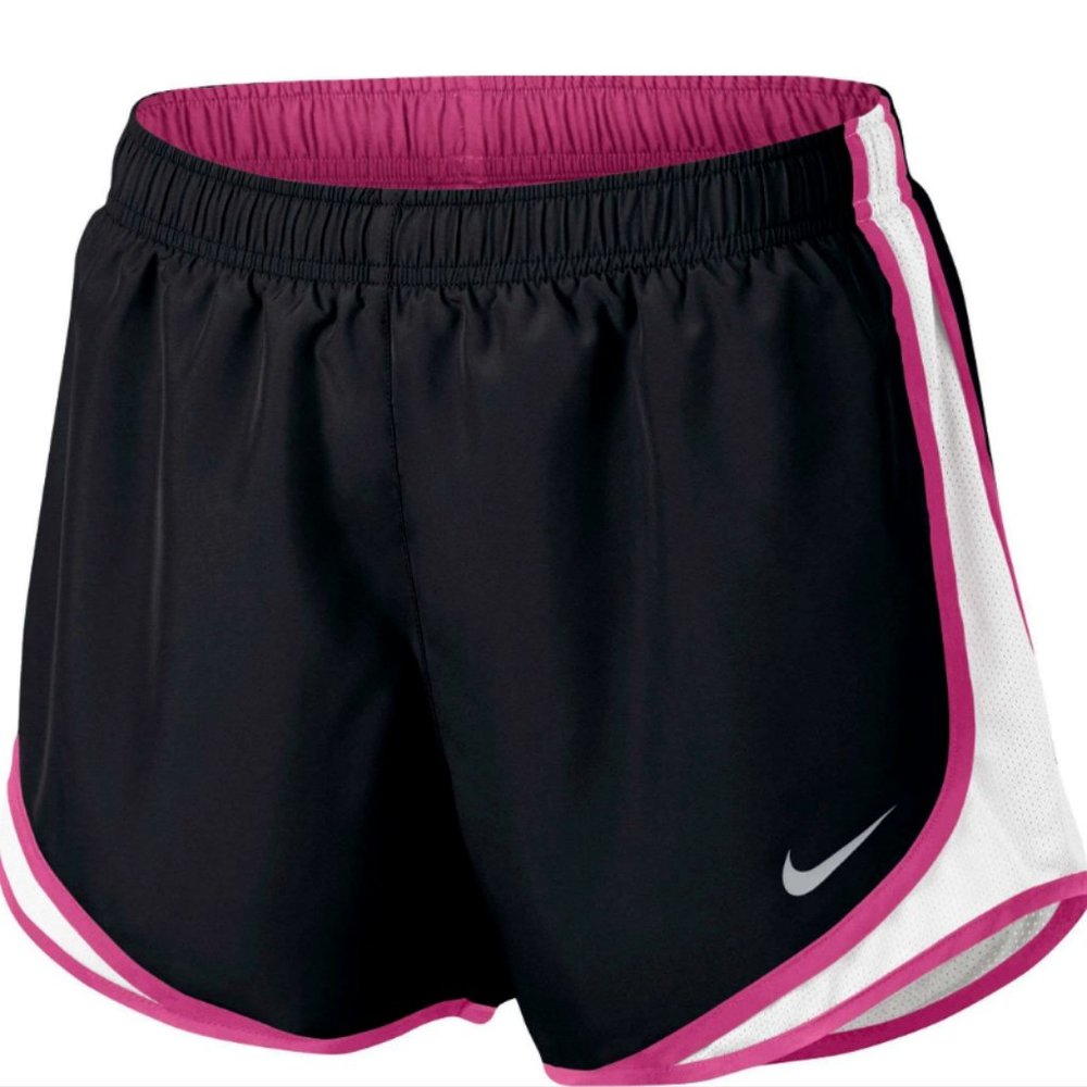 Nike Tempo Women’s 3" Dri-FIT Running Athletic Gym Shorts Black White Pink Small